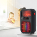 500W Portable Mini 3D Simulation Flame With Night Light Timing Electric Stove Heater